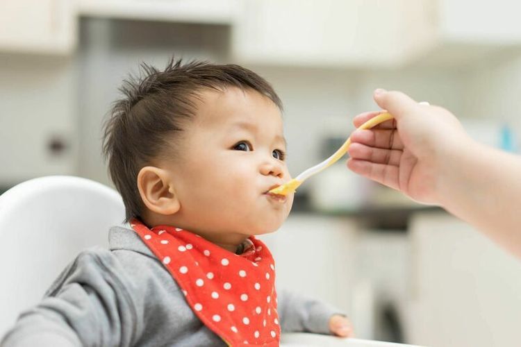 
Khi trẻ bắt đầu ăn dặm cha mẹ chỉ nên cho con dùng thức ăn dạng lỏng
